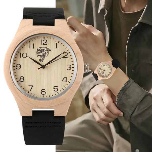 wristwatches wooden watch wolf head quartz clock male natural bamboo wood women hours black leather band watches men's wrist relojes ho, Slivery;brown
wristwatches wooden watch wolf head quartz clock male natural bamboo wood women hours black leather band watches men's wrist relojes ho, Slivery;brown