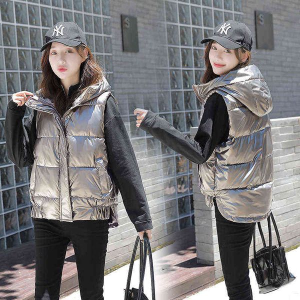 bright face short cotton vest women's 2021 autumn and winter korean loose sleeveless down et warm fashion, Black;white
bright face short cotton vest women's 2021 autumn and winter korean loose sleeveless down et warm fashion, Black;white