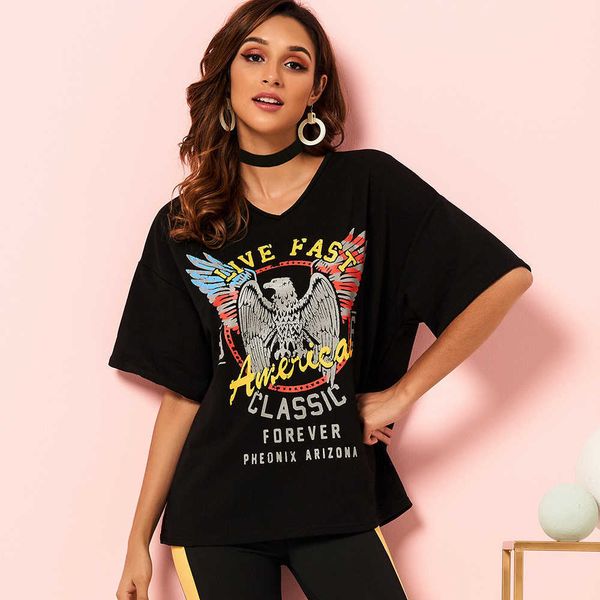 women's t-shirt womens t-shirt street style animal print v neck batwing half sleeve loose dqzm, White
women's t-shirt womens t-shirt street style animal print v neck batwing half sleeve loose dqzm, White