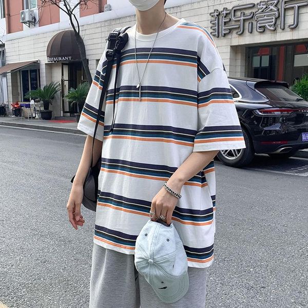 summer cotton t-shirt men's fashion casual striped t shirt men streetwear korean loose short-sleeved tshirt mens m-2xl t-shirts, White;black
summer cotton t-shirt men's fashion casual striped t shirt men streetwear korean loose short-sleeved tshirt mens m-2xl t-shirts, White;black