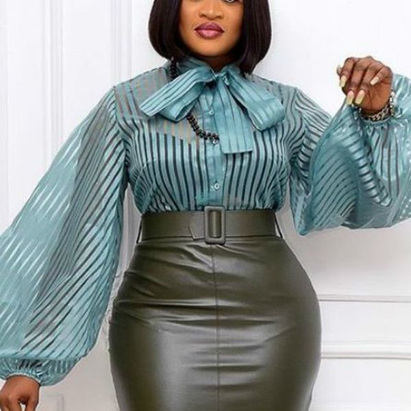 women blouses striped see through with bowtie thin transparent long lantern sleeves shirts female fashion bluas 210416, White
women blouses striped see through with bowtie thin transparent long lantern sleeves shirts female fashion bluas 210416, White