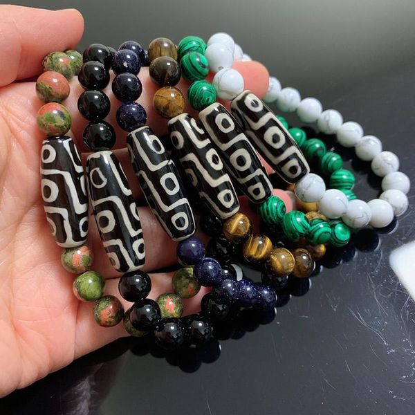 charm bracelets retro healing natural tibetan dzi agates buddha nine-eyed quartz amazonite tiger eye black lava stone women, Golden;silver
charm bracelets retro healing natural tibetan dzi agates buddha nine-eyed quartz amazonite tiger eye black lava stone women, Golden;silver