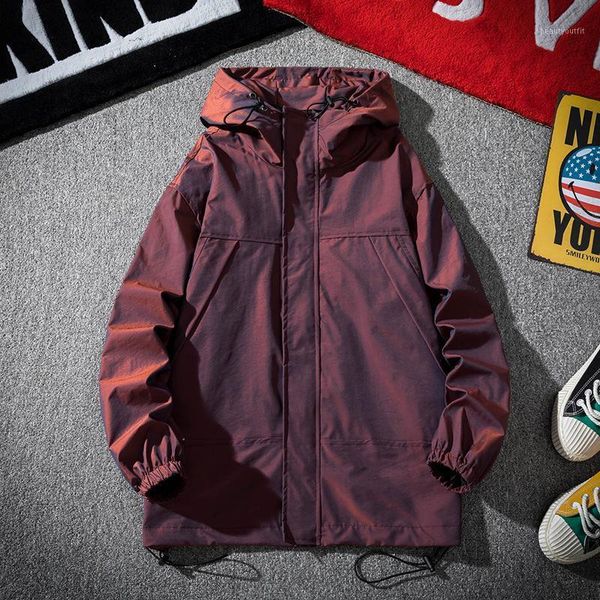 men's trench coats fashion colorful reflective sports windbreaker jacket 2021 spring and autumn plus size tooling tide brand coat men, Tan;black
men's trench coats fashion colorful reflective sports windbreaker jacket 2021 spring and autumn plus size tooling tide brand coat men, Tan;black