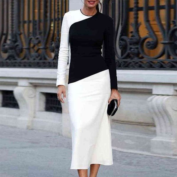 women refined patchwork color design slim midi dress autumn elegant o-neck long sleeve dress spring ladies office commute dress y1204, Black;gray
women refined patchwork color design slim midi dress autumn elegant o-neck long sleeve dress spring ladies office commute dress y1204, Black;gray
