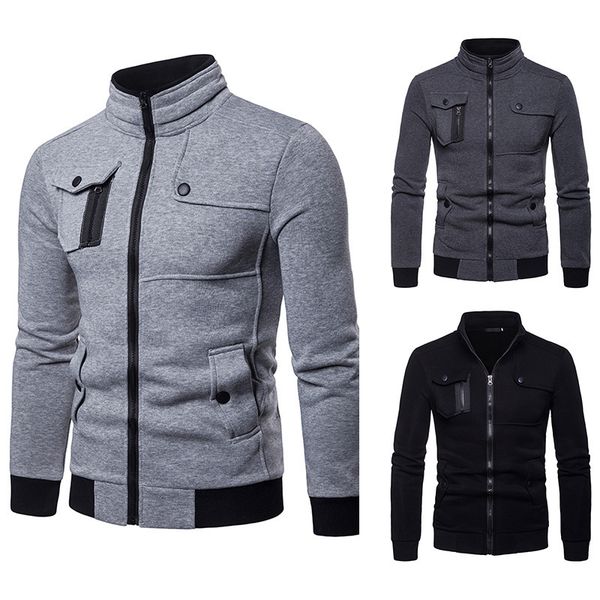 Men's long color collar cardigan's cardigan jacket with multi-pockets kind thin tops, Black;brown
Men's long color collar cardigan's cardigan jacket with multi-pockets kind thin tops, Black;brown