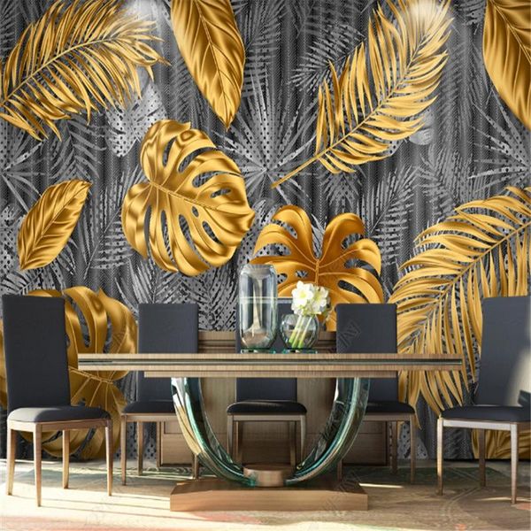 wallpapers minimalist tropical plant mural golden leaf wallpaper for living room tv background wall paper home decor papel de parede 
wallpapers minimalist tropical plant mural golden leaf wallpaper for living room tv background wall paper home decor papel de parede