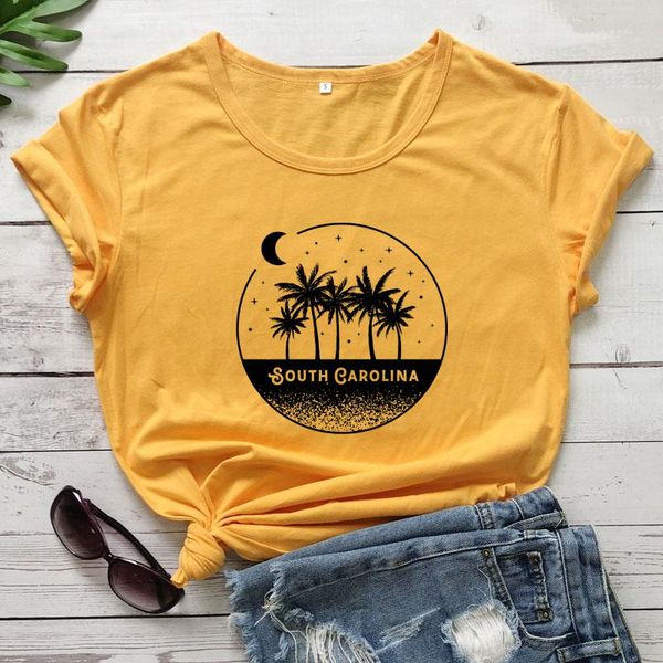 women's t-shirt south carolina 100% cotton vintage summer palm trees beach tshirt aesthetic women travel graphic tees, White
women's t-shirt south carolina 100% cotton vintage summer palm trees beach tshirt aesthetic women travel graphic tees, White