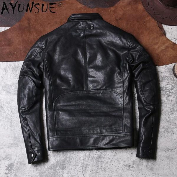 men's leather & faux akoosun genuine jacket men vintage sheepskin coat spting autumn safari style mens jackets and coats veste homme, Black
men's leather & faux akoosun genuine jacket men vintage sheepskin coat spting autumn safari style mens jackets and coats veste homme, Black