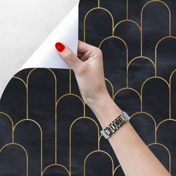 fshion goldern lines geometric black bround self adhesive wallpaper living room wall stickers for furniture paper wallpapers
fshion goldern lines geometric black bround self adhesive wallpaper living room wall stickers for furniture paper wallpapers
