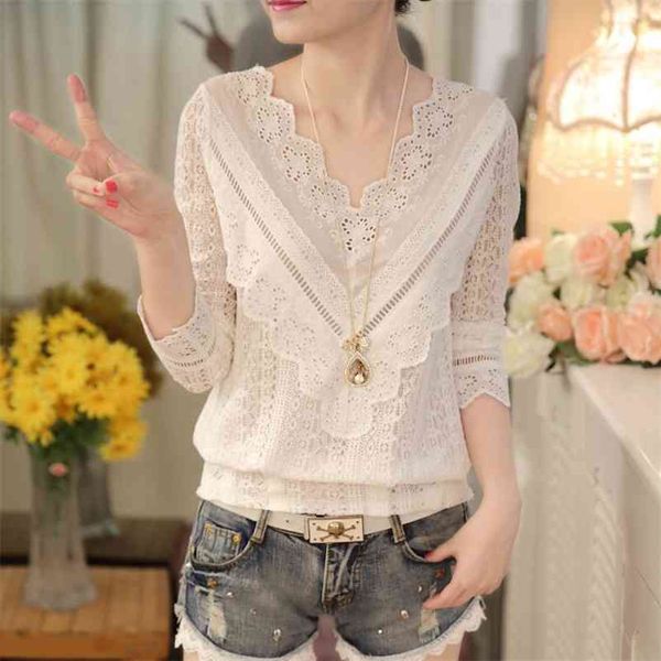 arrival spring and autumn korean fashion women blouse v neck long sleeve slim lace female shirt 63c 30 210415, White
arrival spring and autumn korean fashion women blouse v neck long sleeve slim lace female shirt 63c 30 210415, White