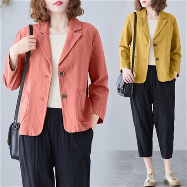 women's suits & blazers 2021 autumn fashion short suit collar long sleeve retro literature and art loose casual jacket female trend h36, White;black
women's suits & blazers 2021 autumn fashion short suit collar long sleeve retro literature and art loose casual jacket female trend h36, White;black