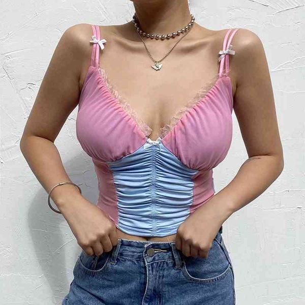 summer patchwork mesh crop t shirt ladies backless milkmaid sleeveless women v neck frill tshirt party 210426, White
summer patchwork mesh crop t shirt ladies backless milkmaid sleeveless women v neck frill tshirt party 210426, White