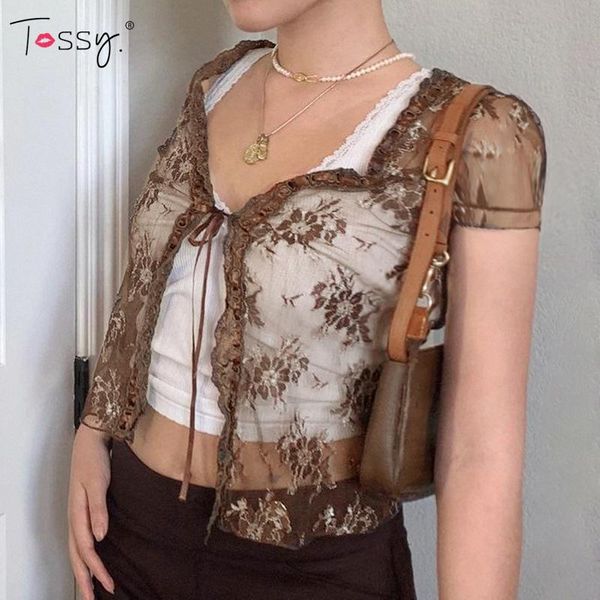 women's t-shirt tossy lace see through mini cardigan for women summer embroidery outwear crop short sleeve clothes y2k cami, White
women's t-shirt tossy lace see through mini cardigan for women summer embroidery outwear crop short sleeve clothes y2k cami, White