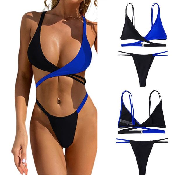 one-piece suits 2pcs women summer bikini cross match color spaghetti strap padded slit low-waist briefs swimsuit 4 colors
one-piece suits 2pcs women summer bikini cross match color spaghetti strap padded slit low-waist briefs swimsuit 4 colors