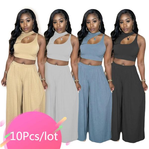 women's two piece pants bulk items wholesale lots summer women clothing set hollow out sleeveless crop loose long casual streetwear, White
women's two piece pants bulk items wholesale lots summer women clothing set hollow out sleeveless crop loose long casual streetwear, White
