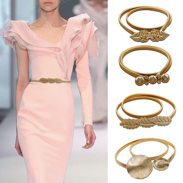 belts ladies for dresses gold color elastic women metal stretch skinny girls waist with flowers cinto feminino, Black;brown
belts ladies for dresses gold color elastic women metal stretch skinny girls waist with flowers cinto feminino, Black;brown