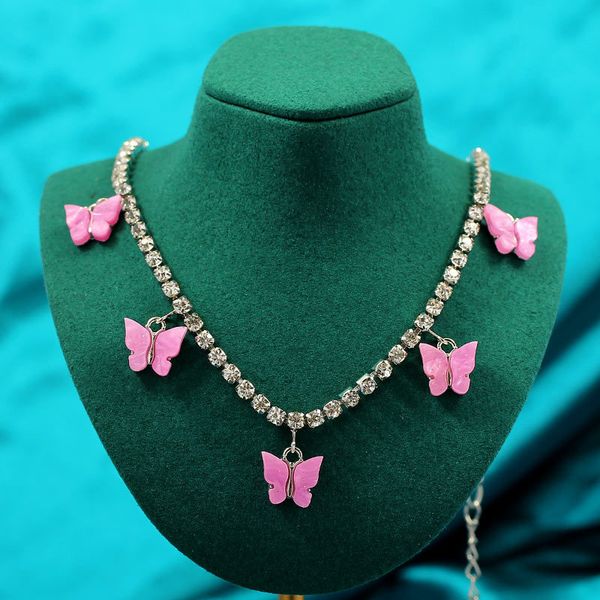 designer necklace trendy bling crystal choker for women fashion multicolor acrylic butterfly pendant wedding jewelry gift, Silver
designer necklace trendy bling crystal choker for women fashion multicolor acrylic butterfly pendant wedding jewelry gift, Silver