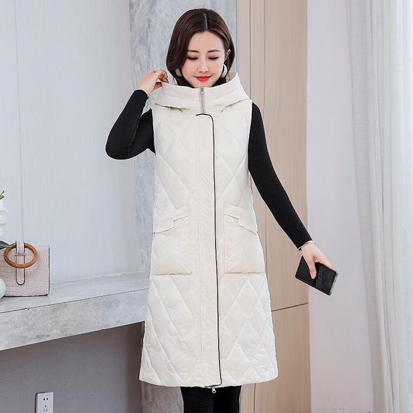 women's vests women elegant sleeveless vest down cotton padded long hooded jacket m-2xl female veats stand collar warm windproof waistc, Black;white
women's vests women elegant sleeveless vest down cotton padded long hooded jacket m-2xl female veats stand collar warm windproof waistc, Black;white