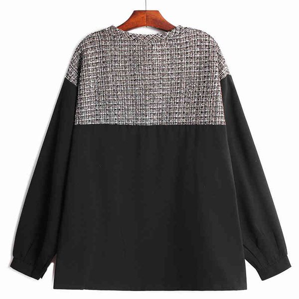 tweed patchwork o neck pullover chiffon shirt women loose slim all match fashion spring 210421, White
tweed patchwork o neck pullover chiffon shirt women loose slim all match fashion spring 210421, White