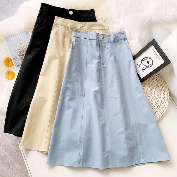 skirts wasteheart summer blue black khaki women skirt high waist a-line long mid-calf casual cotton
skirts wasteheart summer blue black khaki women skirt high waist a-line long mid-calf casual cotton