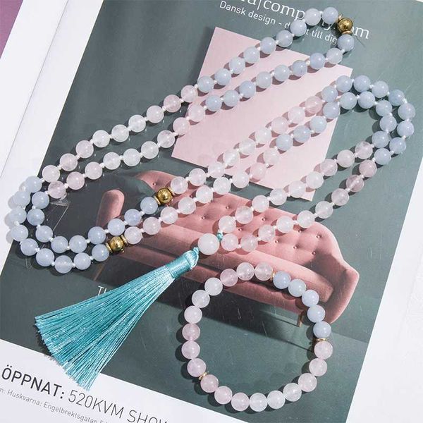 pendant necklaces 108japamala beaded necklace 8mm rose quartz white jade aquamarine knotted meditation yoga blessing bracelet jewelry rosary, Silver
pendant necklaces 108japamala beaded necklace 8mm rose quartz white jade aquamarine knotted meditation yoga blessing bracelet jewelry rosary, Silver