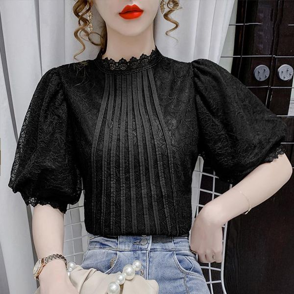 women's blouses & shirts chiffon shirt summer short sleeve 2021 loose bubble thin style lace fashion blusas de mujer, White
women's blouses & shirts chiffon shirt summer short sleeve 2021 loose bubble thin style lace fashion blusas de mujer, White