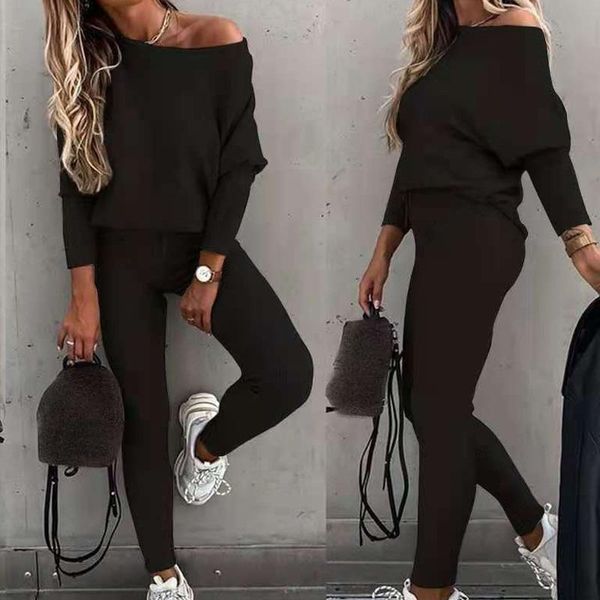 women's two piece pants solid color fashion casual two-piece suit slanted shoulder pullover wear outdoor morning running sportswear fit, White
women's two piece pants solid color fashion casual two-piece suit slanted shoulder pullover wear outdoor morning running sportswear fit, White