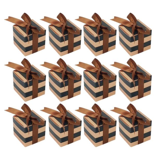 50pcs wedding candy box creative stripe design chocolate storage case square treat party favor gift with brown ribbon wrap
50pcs wedding candy box creative stripe design chocolate storage case square treat party favor gift with brown ribbon wrap