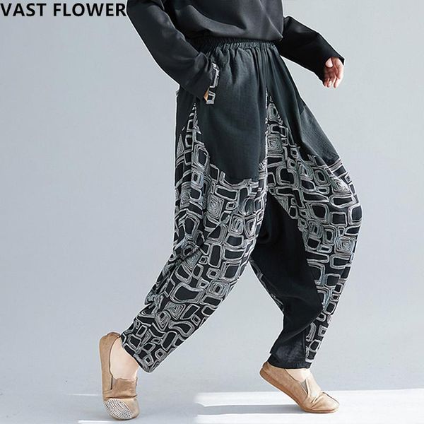 women's pants & capris oversize vintage cotton linen women spliced plaid black harem loose casual plus size ladies trousers spring 2021, Black;white
women's pants & capris oversize vintage cotton linen women spliced plaid black harem loose casual plus size ladies trousers spring 2021, Black;white