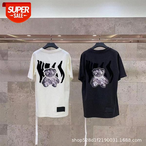 a batch of short-sleeved bear prints on the back small letter #lv8c, White;black
a batch of short-sleeved bear prints on the back small letter #lv8c, White;black