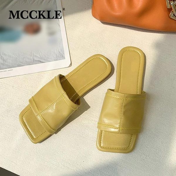 slippers mcckle women square toe solid pu leather flat sandals ladies outdoor comfortable beach shoes concise female slide, Black
slippers mcckle women square toe solid pu leather flat sandals ladies outdoor comfortable beach shoes concise female slide, Black