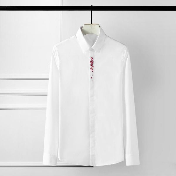 men's casual shirts men shirt luxury plum blossom embroidery long sleeve mens dress fashion slim fit man plus size 4xl, White;black
men's casual shirts men shirt luxury plum blossom embroidery long sleeve mens dress fashion slim fit man plus size 4xl, White;black