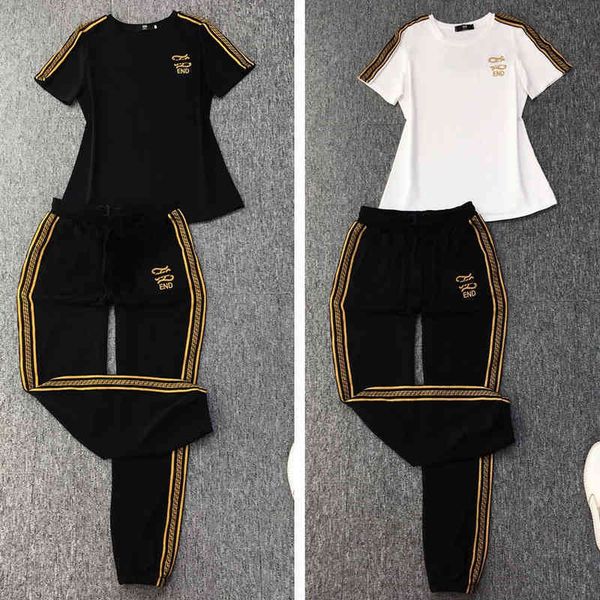 2022 factory wholesale new summer leisure pure cotton sports suit women's fashion team suit large two-piece set, Black
2022 factory wholesale new summer leisure pure cotton sports suit women's fashion team suit large two-piece set, Black