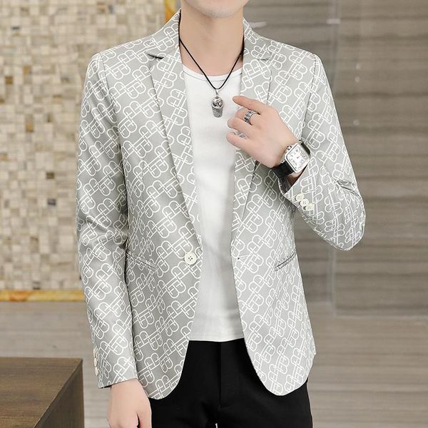 men's suits & blazers 2021 brand suit jackets printing slim fit single button dress men fashion casual all-match handsome blazer, White;black
men's suits & blazers 2021 brand suit jackets printing slim fit single button dress men fashion casual all-match handsome blazer, White;black