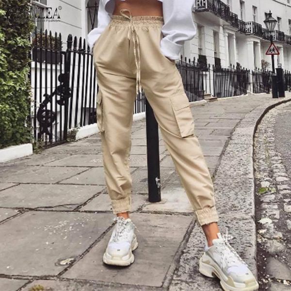 women's pants & capris zanzea 2021 fashion lady solid high wiast trousers casual pockets cargo female long pantalones streetwear, Black;white
women's pants & capris zanzea 2021 fashion lady solid high wiast trousers casual pockets cargo female long pantalones streetwear, Black;white
