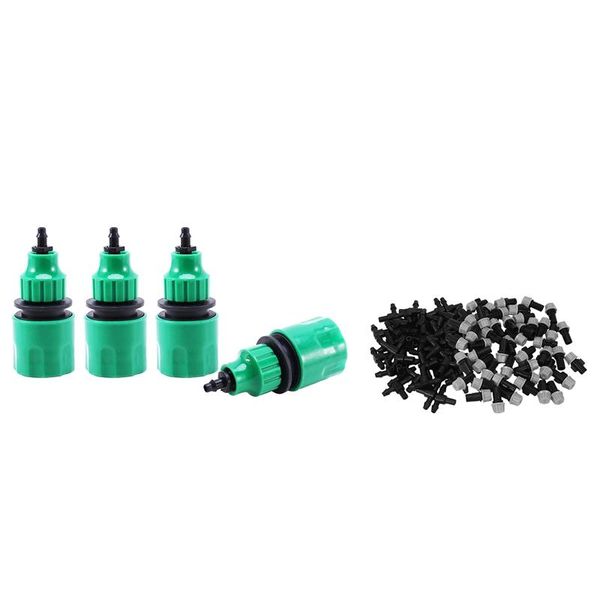 watering equipments 4 pcs garden hose pipe one way adapter & 100 adjustable atomization dripper connection tee joint
watering equipments 4 pcs garden hose pipe one way adapter & 100 adjustable atomization dripper connection tee joint
