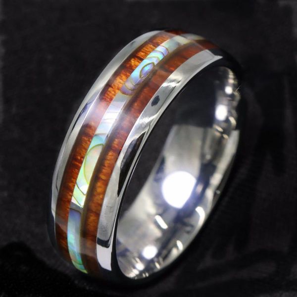 8mm stainless steel men's ring shell decoration wood grain inlaid personalized jewelry wedding rings, Slivery;golden
8mm stainless steel men's ring shell decoration wood grain inlaid personalized jewelry wedding rings, Slivery;golden