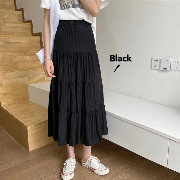 spring summer chiffon vintage women skirts high waist elastic patchwork white black chic long cake a line skirt for student
spring summer chiffon vintage women skirts high waist elastic patchwork white black chic long cake a line skirt for student
