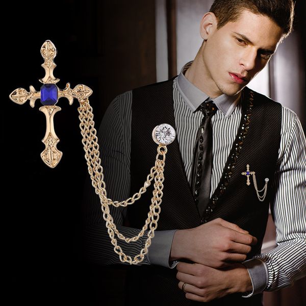 luxury designers japanese and version of high-grade cross men's suit brooch british women's chain badge xmas gifts, Gray
luxury designers japanese and version of high-grade cross men's suit brooch british women's chain badge xmas gifts, Gray