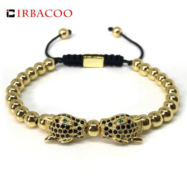 charm bracelets irbacoo men bracelet gold beads cubic zirconia double leopard head macrame braided for jewelry gift, Golden;silver
charm bracelets irbacoo men bracelet gold beads cubic zirconia double leopard head macrame braided for jewelry gift, Golden;silver