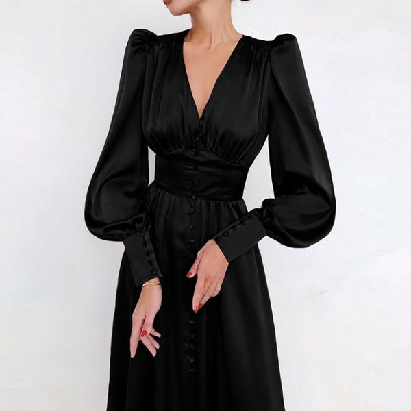 beige single breasted dress party clud high waist satin long elegant v neck women midi dresses lantern sleeve casual, Black;gray
beige single breasted dress party clud high waist satin long elegant v neck women midi dresses lantern sleeve casual, Black;gray