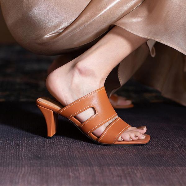 slippers 2021 style summer genuine leather women high heels fashion roman sandals outdoor beach party shoes, Black
slippers 2021 style summer genuine leather women high heels fashion roman sandals outdoor beach party shoes, Black