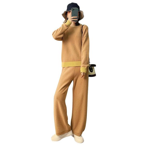 fashion suit 2021 autumn winter 100% cashmere and wool knitted thickened sweater women wide leg pant two-piece female women's two piec, White
fashion suit 2021 autumn winter 100% cashmere and wool knitted thickened sweater women wide leg pant two-piece female women's two piec, White