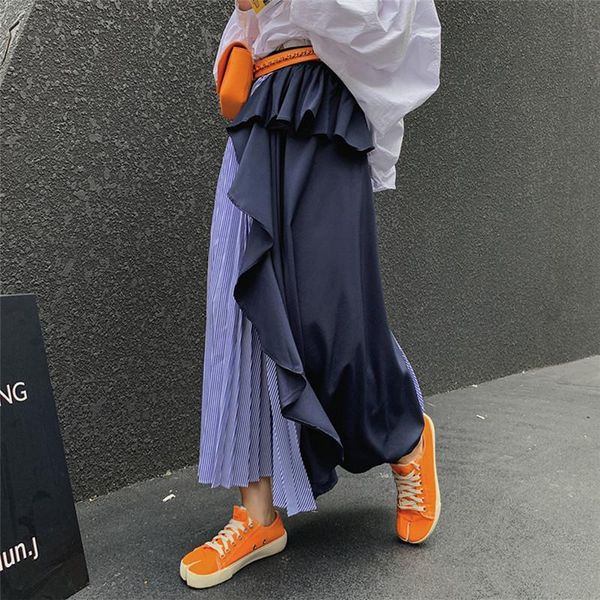 skirts women high waist flared pleated long fashion ladies casual patchwork two-color elastic ruffles stylish skirt holiday 2021, Black
skirts women high waist flared pleated long fashion ladies casual patchwork two-color elastic ruffles stylish skirt holiday 2021, Black