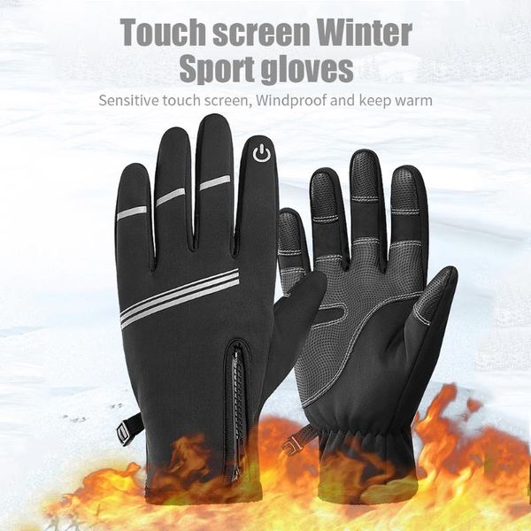 winter cycling full finger gloves touch screen driving running sports mittens portable waterproof elements, Black
winter cycling full finger gloves touch screen driving running sports mittens portable waterproof elements, Black