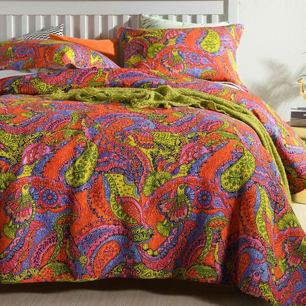 comforters & sets orange paisley print bedspread quilt set 3pcs quilted cotton quilts bed cover sheets shams ab-side king queen size coverle
comforters & sets orange paisley print bedspread quilt set 3pcs quilted cotton quilts bed cover sheets shams ab-side king queen size coverle