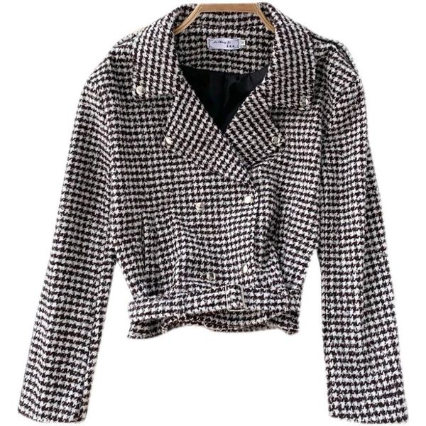 women's jackets retro double-breasted temperament lapel short houndstooth tweed jacket autumn and winter 2021 fashion suit, Black;brown
women's jackets retro double-breasted temperament lapel short houndstooth tweed jacket autumn and winter 2021 fashion suit, Black;brown
