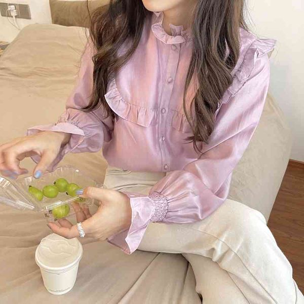 blouses spring chic vintage satin ruffles office lady stand fashion flare sleeves all match streetwear blouses, White
blouses spring chic vintage satin ruffles office lady stand fashion flare sleeves all match streetwear blouses, White