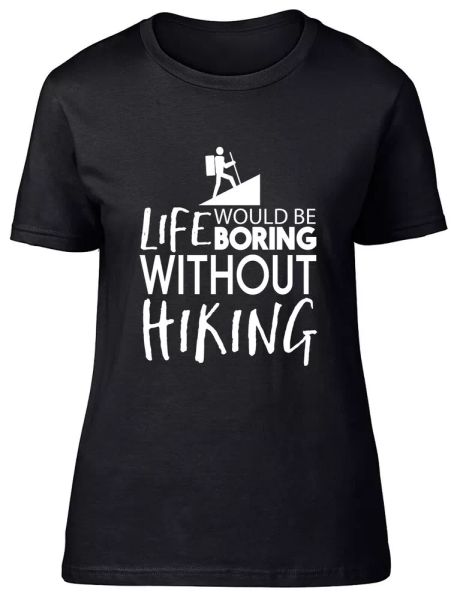 life would be boring without hiking fitted womens ladies t shirt, White;black
life would be boring without hiking fitted womens ladies t shirt, White;black