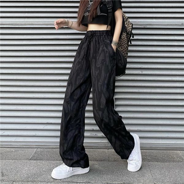 women's pants & capris women summer streetwear ins chiffon tie-dye high waisted straight trousers loose casual trendy, Black;white
women's pants & capris women summer streetwear ins chiffon tie-dye high waisted straight trousers loose casual trendy, Black;white